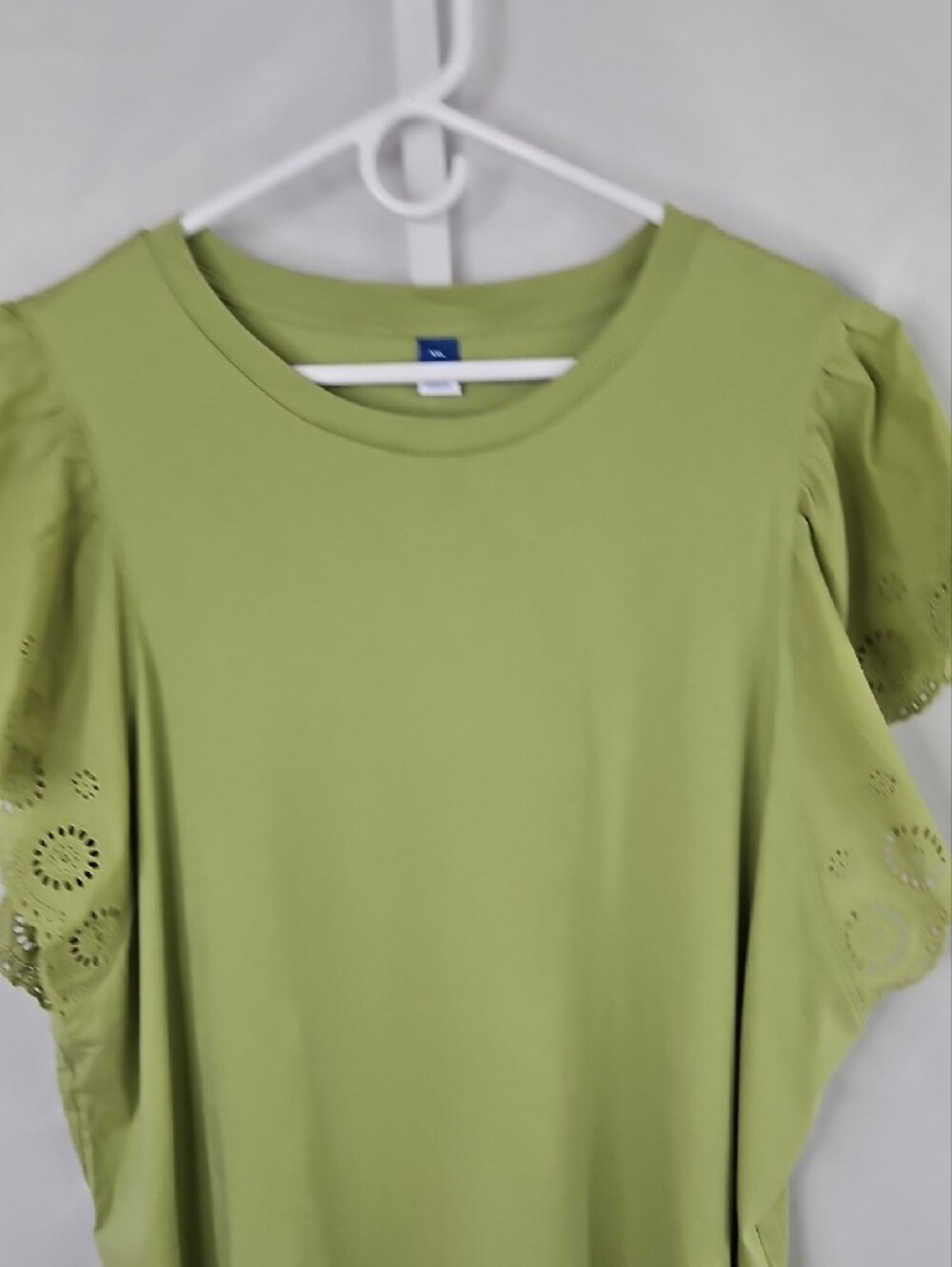 Old Navy Olive Eyelet Flutter Sleeve Top Size XXL NWT - Picture 5 of 9